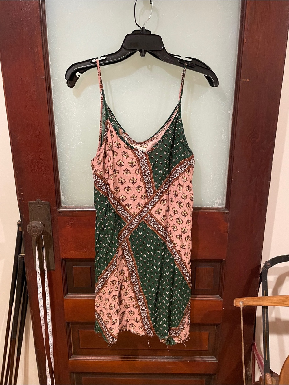 NATURAL LIFE Pink and Brown Floral Paisley Slip Dress